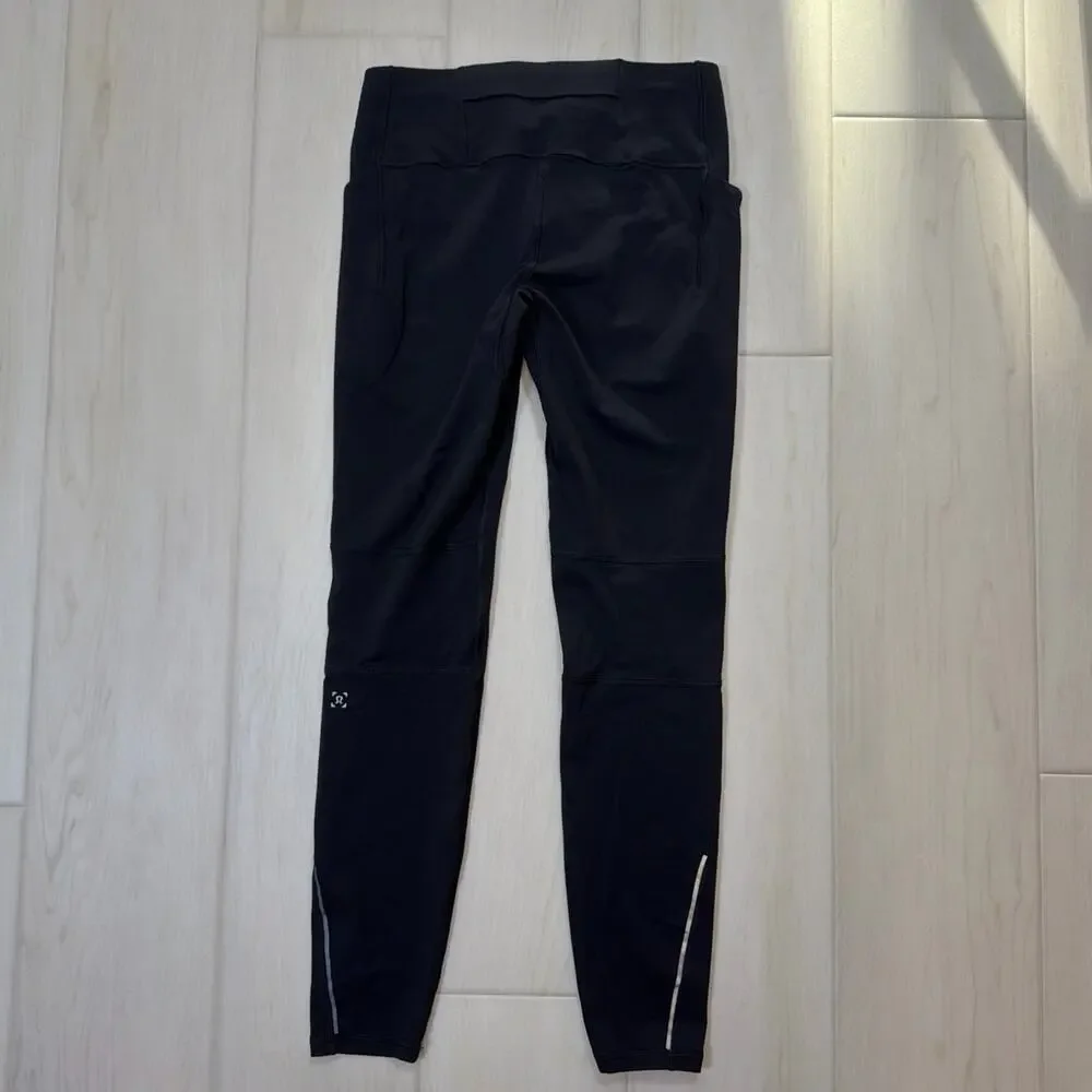 Lululemon Cold Terrain Fleece Lined Run Tight 28 Black Athletic Leggings Size M